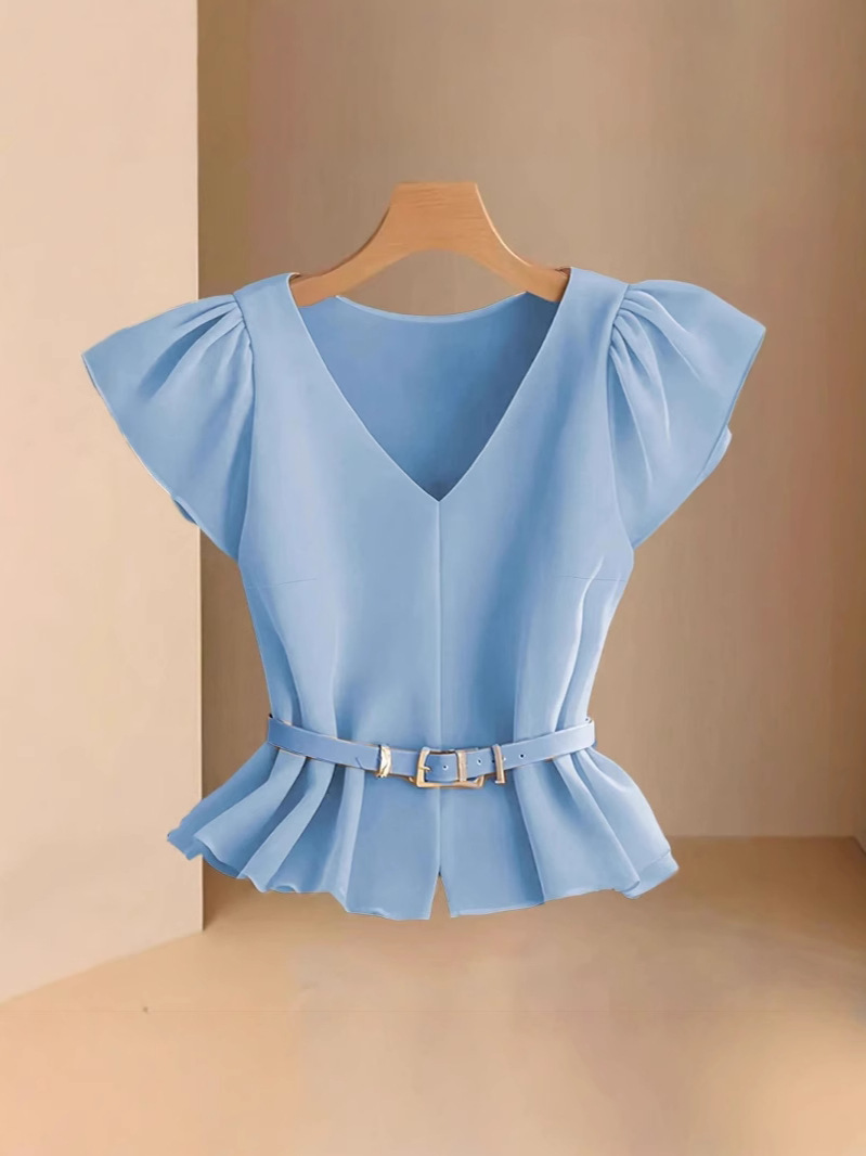 Soft comfortable fashionable blue elegant shirt