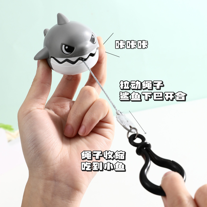 Cartoon pull teeth shark bag pendant shark doll cute decompression small toy decompression key chain wholesale