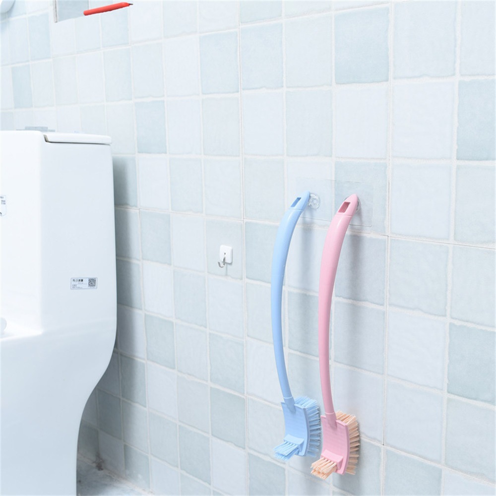 Cepillo de inodoro doméstico de plástico sin ángulo muerto cepillo de inodoro de mango largo montado en la pared cepillo de limpieza de inodoro
