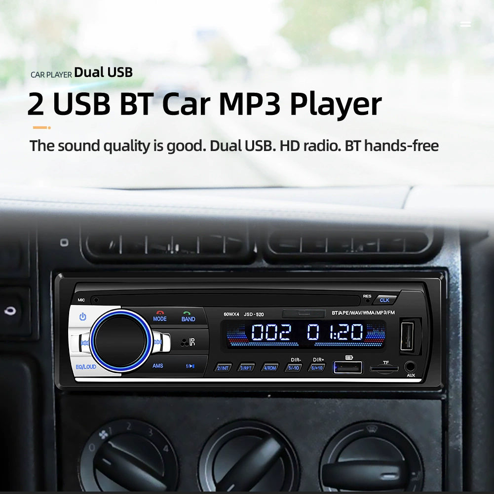 Трансграничный 12 В автомобильный jsd520 Универсальный MP3-плеер Bluetooth радио-карта громкой связи U-диск машина AUX Audio