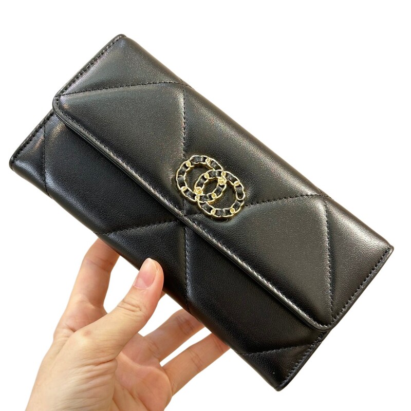 European and American style clutch bag for women, coin and credit card holder, storage bag, small Chanel-style sheepskin 19 designer long wallet European and American style clutch bag for women, coin and credit card holder, storage bag, small Chanel-style sheepskin 19 designer long wallet