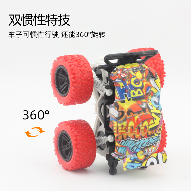 Juguete para niños tracción en las cuatro ruedas truco de inercia modelo de vehículo todoterreno niño juguete graffiti puesto de coche resistente a la caída al por mayor