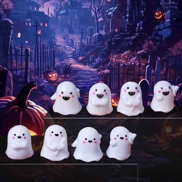 Halloween party decoration mini ghost ornaments atmosphere sense cute resin doll desktop micro landscape crafts