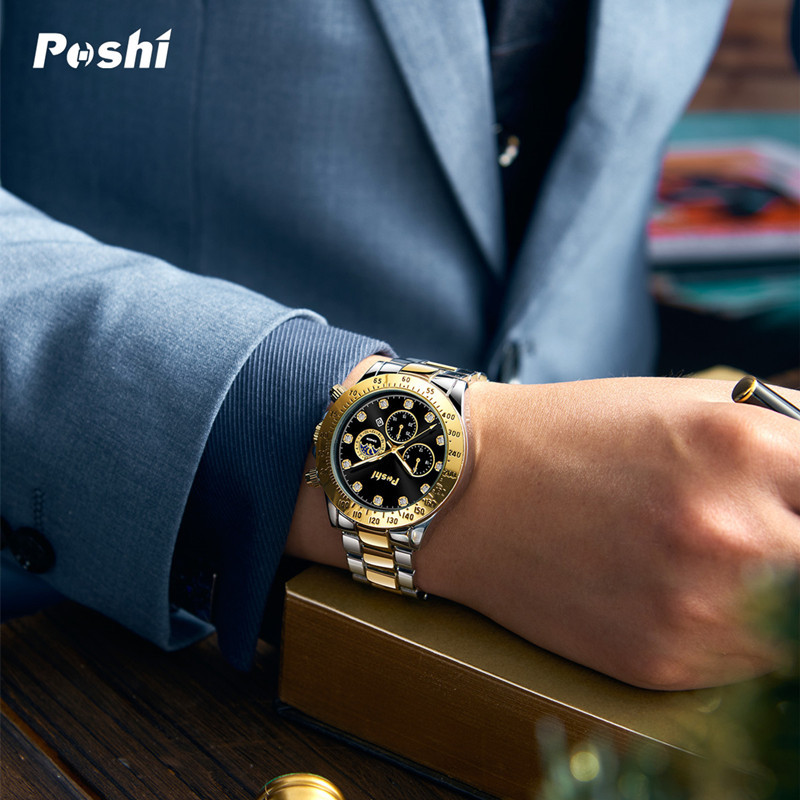 POSHI nuevo reloj de cuarzo de moda coreano estudiante masculino reloj de hombre multifuncional luminoso impermeable