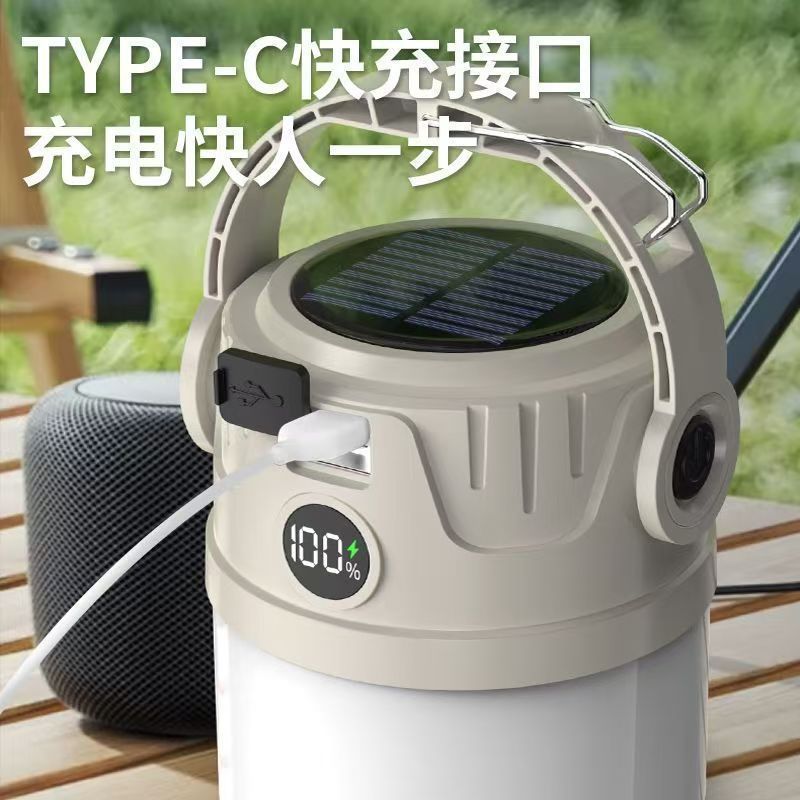 ソーラーキャンプ充電屋外超長バッテリー寿命ナイトマーケット照明屋台テント停電緊急家庭用|undefined