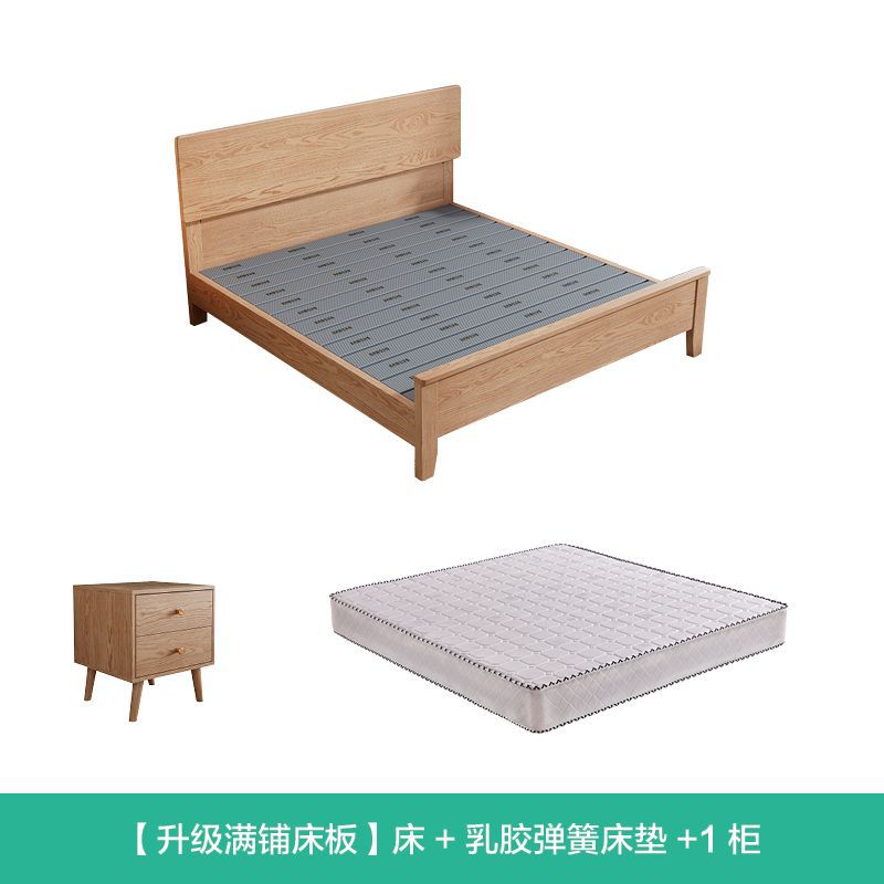 Cama de madera sólida de cera blanca de Fanyi 1.8m cama doble cama principal 1.2m 1.35m 1.5m simple cama de almacenamiento
