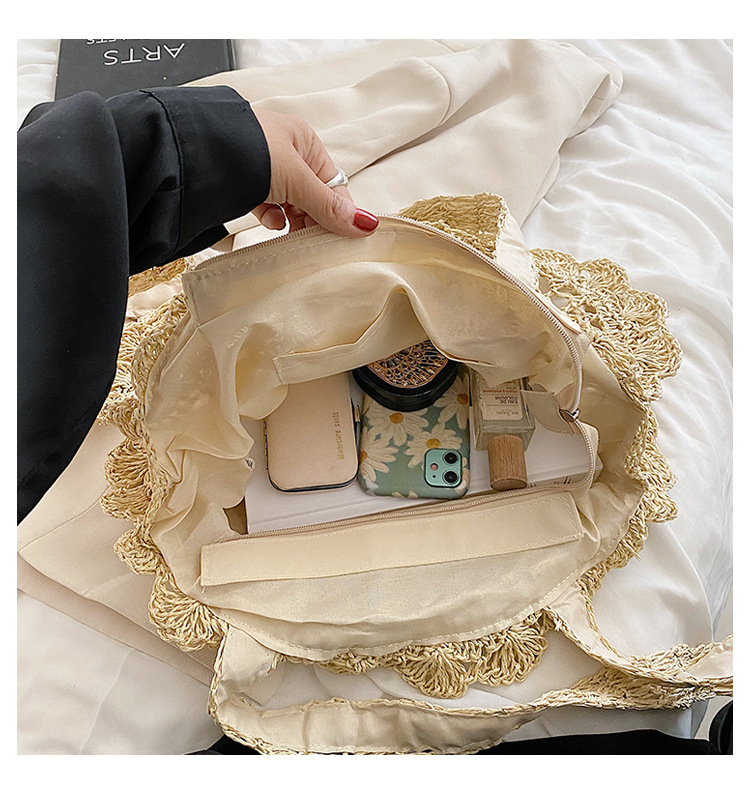 Borsa a tracolla da donna in paglia intrecciata per il mare_voghion.com