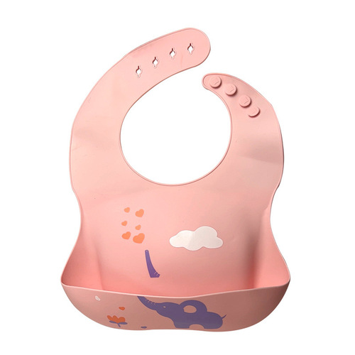 Children's silicone bibs, food supplements, baby food-grade three-dimensional rice pockets, baby waterproof no-wash bibs, super soft saliva towels