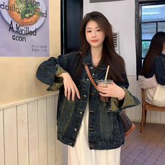 大码胖mm秋季时尚复古薄款防晒长袖牛仔短外套遮肉显瘦甜美上衣女