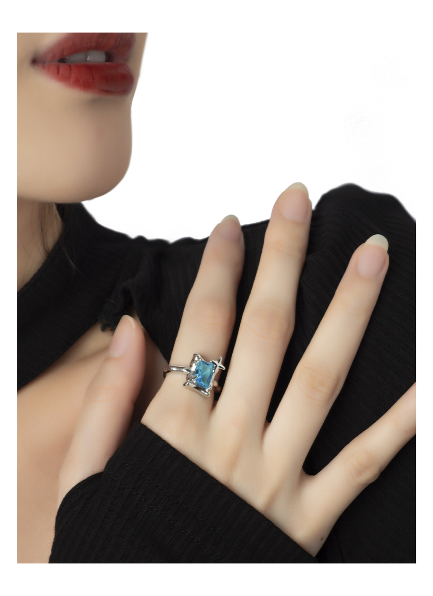 Fashion Geometric Copper Plating Zircon Rings 1 Piece