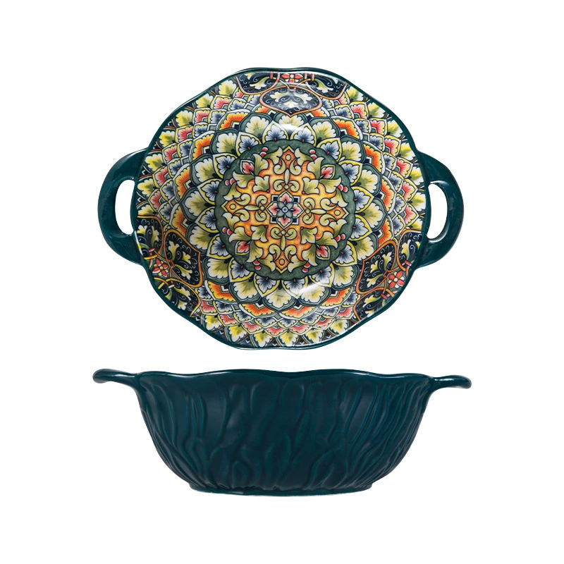 Ceramic Tableware Set, European Boho Style, Decorative Dinnerware for Home, Multi-Size