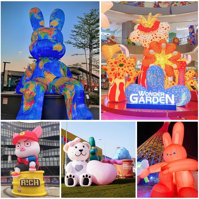 充气卡通吉祥物奇异造型气模牛津布仿真动植物商场美陈展览装饰品