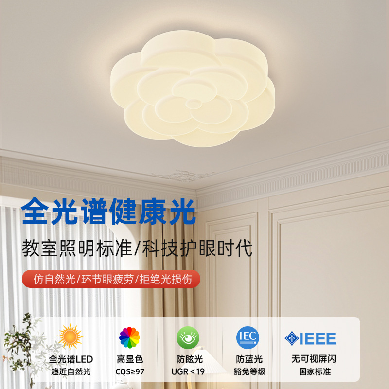 Protección ocular de la habitación de los niños, lámpara de techo de flores, lámpara de dormitorio led de espectro completo, lámpara de habitación minimalista moderna para niños y niñas