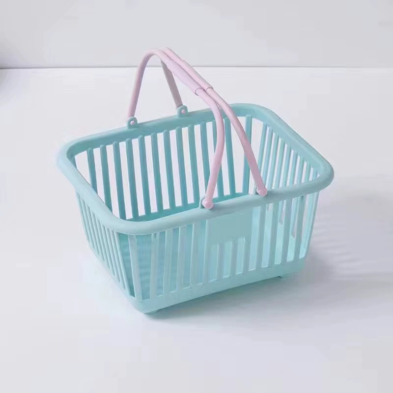 Cute Plastic Table Storage Basket, Handheld Cartoon Design, Small Desktop Organizer