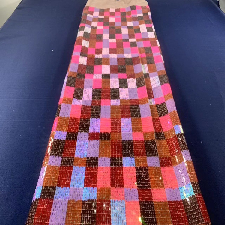 Multicolor pequeño cuadrado geometría tela de forma especial vestido de boda comercio exterior transfronterizo Medio Oriente tela de moda europea