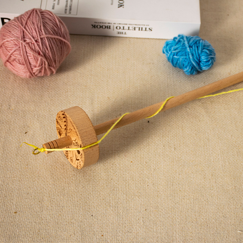 Transfronterizo de madera con cinturón colgante de lanzadera de lana lanzadera herramienta de torsión textil DIY manual mascota alrededor del cuello