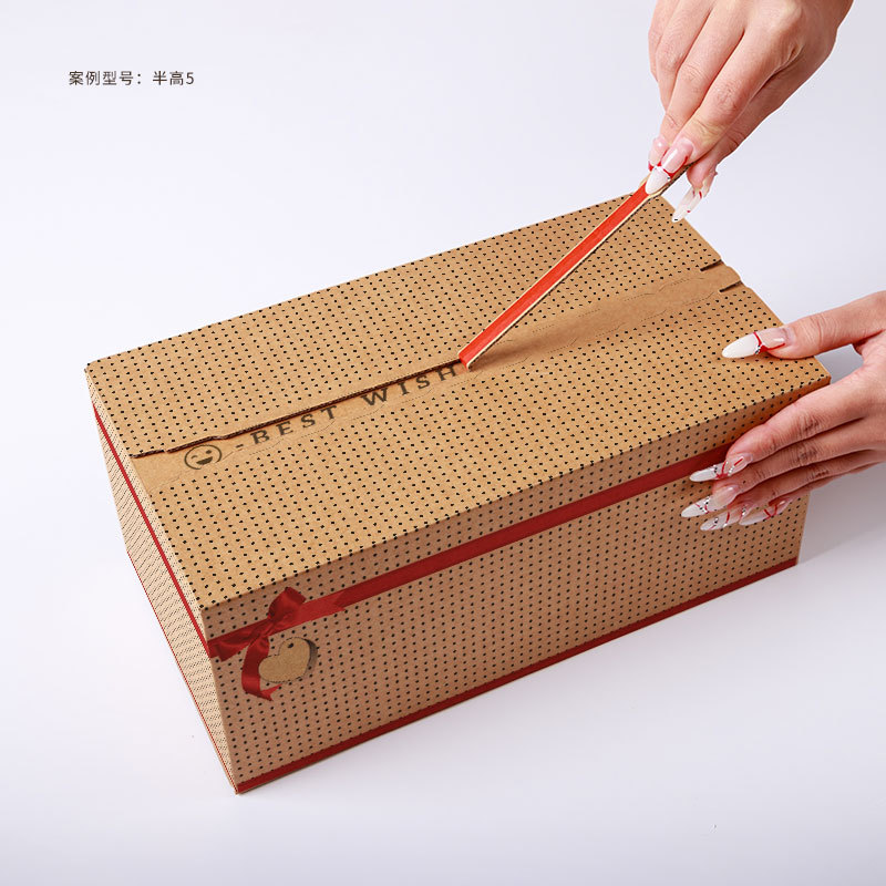 圆点丝带印刷包装纸盒相册相框画册礼物通用快递物流拉链纸箱180