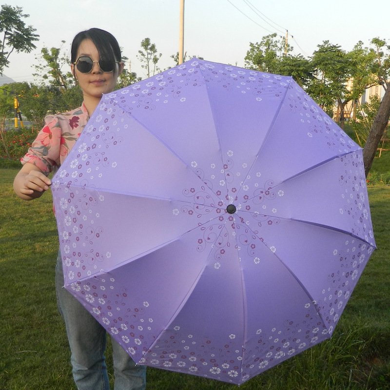 Small Fresh Ten-Bone Enlarged and Reinforced 70% off Sunny Umbrella Vinyl Sun Protection Uv Sun Umbrella Parasol Wholesale