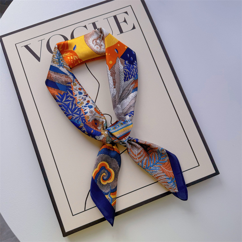 Bufandas de seda para mujeres primavera y otoño bufandas de moda para mujeres bufandas de cuello para maestros y empleados regalos de impresión de lujo ligero
