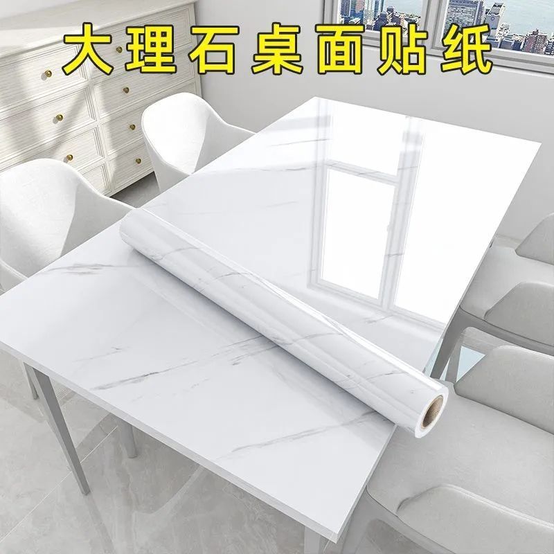 Desktop Stickers Waterproof Table Stickers Self-Adhesive Thickeneded Anti-Scalding Wallpaper Tablecloth Table Cabinet Wardrobe Door Furniture Renovation