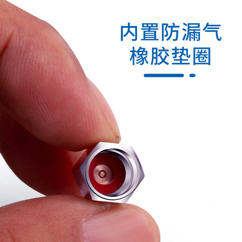 Anti-theft car tire valve cap, electric motorcycle tire core cover, metal dust-proof cap, universal