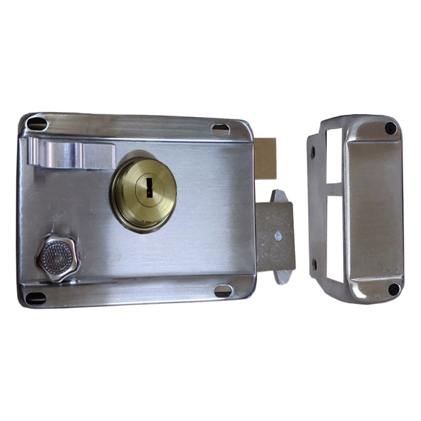 Внешний дверной замок 9683 двойной крюк из нержавеющей стали полумесяц, компьютерная Медная головка внешний Противоугонный специальный механический дверной замок