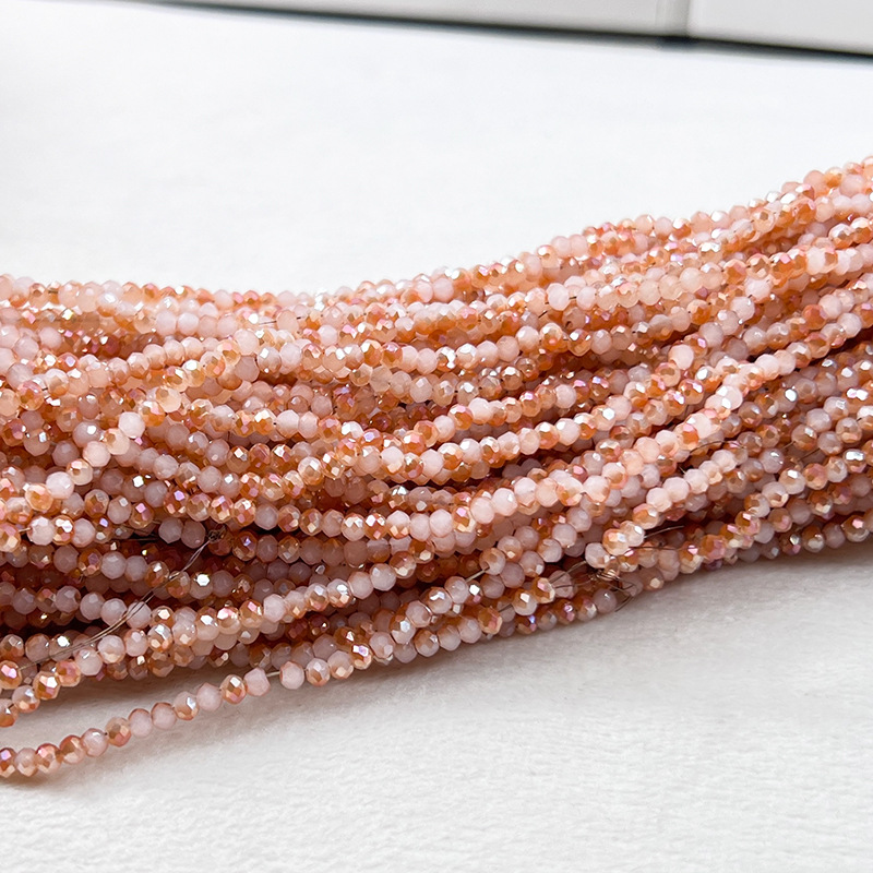 Cuentas planas de 1MM para ruedas de cuentas, cuentas de porcelana AB de alta temperatura, coloridas, transparentes, iridiscentes, facetadas, para pendientes, pulseras, espaciadores y micro cuentas.