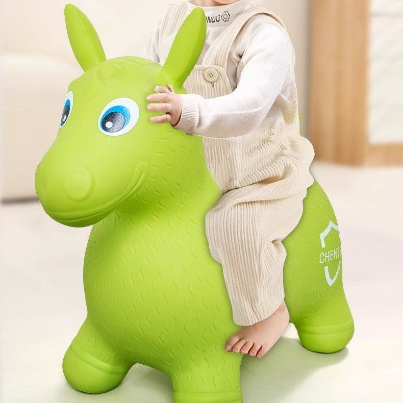 Baby Happy Jumping Cow Inflatable Horse Riding Toy Children's Jumping Horse Can Sit on Lamb Deer Giraffe