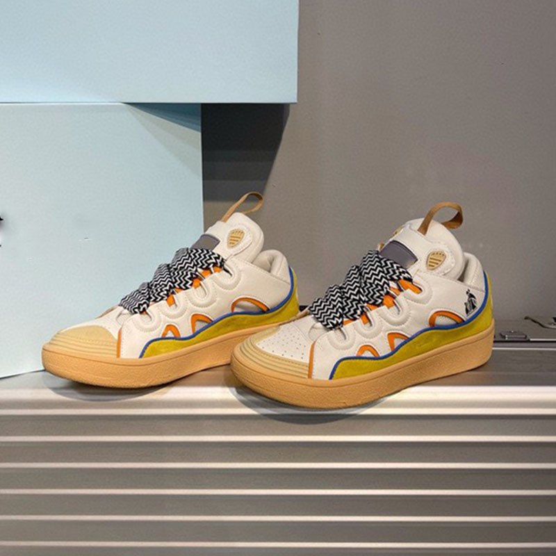 Langfan Splash-tinta zapatos de pan de tinta gruesa a juego de color alemán zapatos de entrenamiento par zapatos blancos de los hombres y las mujeres zapatos de skate para correr