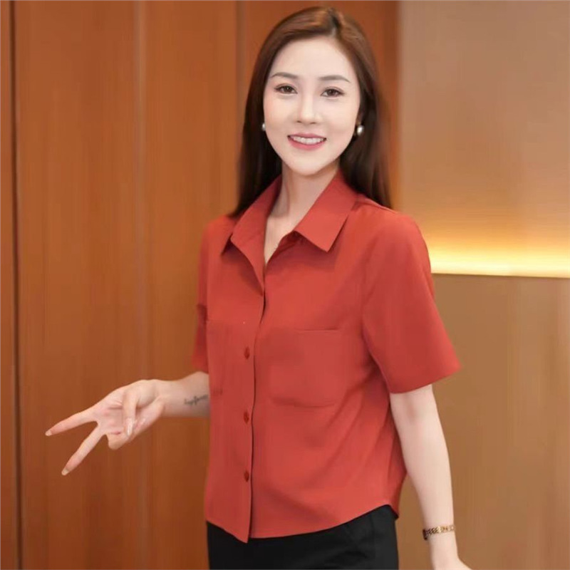 Short-Sleeved Women's Shirts for Small People 2025 Summer New Style Slimming Look and Age-Reducing Large Size Elegant Short Shirts for Women No-Iron Shirts Short-Sleeved Women's Shirts for Small People 2025 Summer New Style Slimming Look and Age-Reducing Large Size Elegant Short Shirts for Women No-Iron Shirts