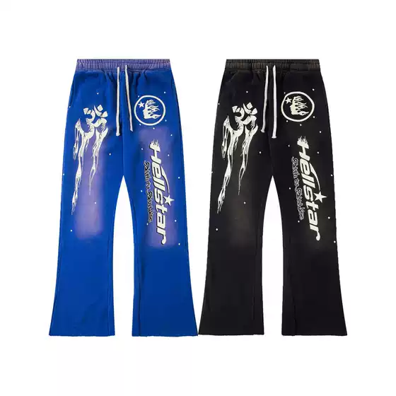 Hellstar Washed Distressed Terry High-Street Retro Sweatpants