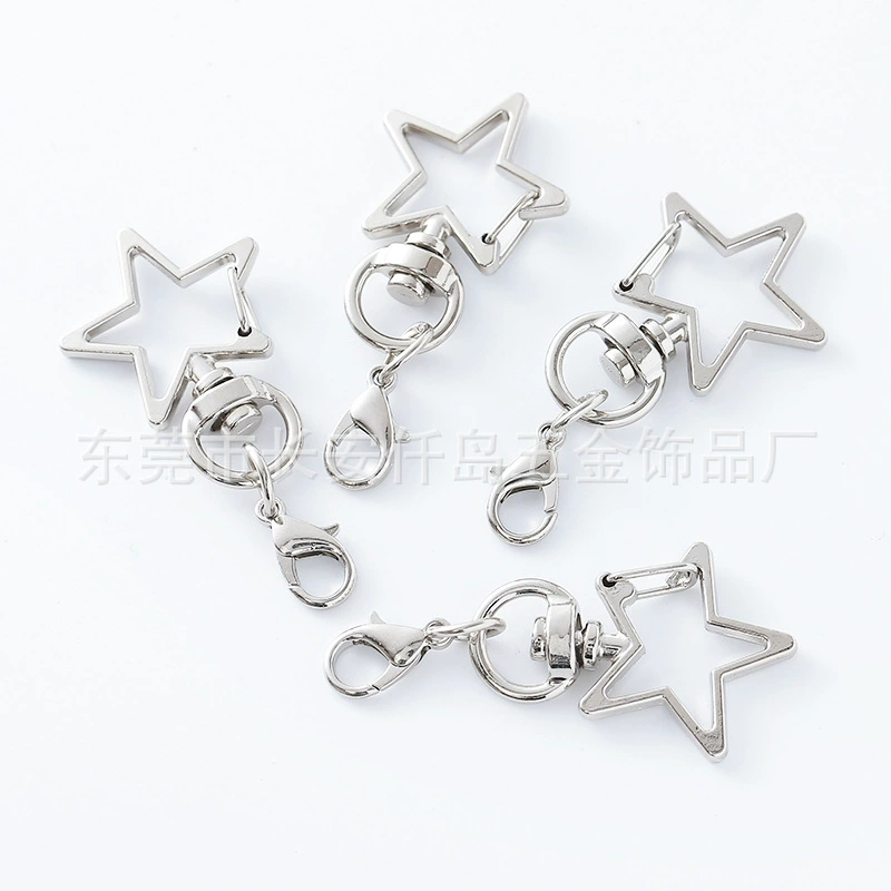 Оптовая продажа ювелирных изделий с пряжкой в ​​форме сердца из цинкового сплава, персиковое сердце, сделай сам, пятиконечная звезда, 14 мм, брелок-лобстер, ручная работа
