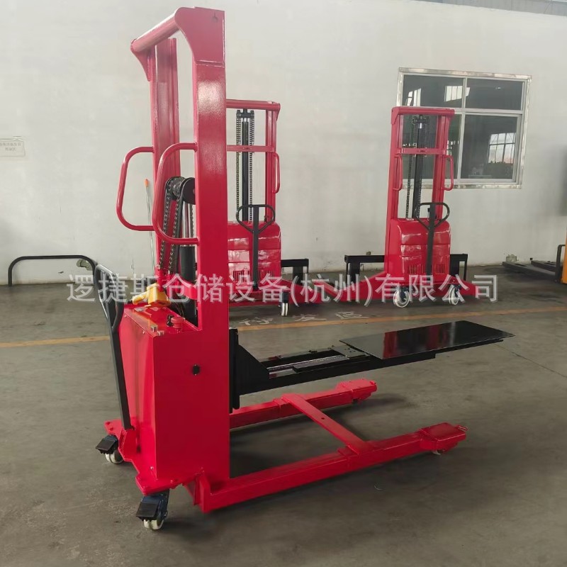 非标半电动堆高车升高1600mm步行式液压升降装卸叉车托盘堆垛车