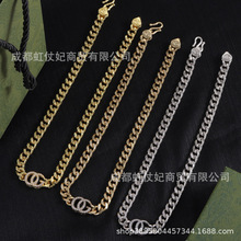 复古G字母古巴项链男女百搭镶钻经典欧美个性锁骨链潮流简约时尚