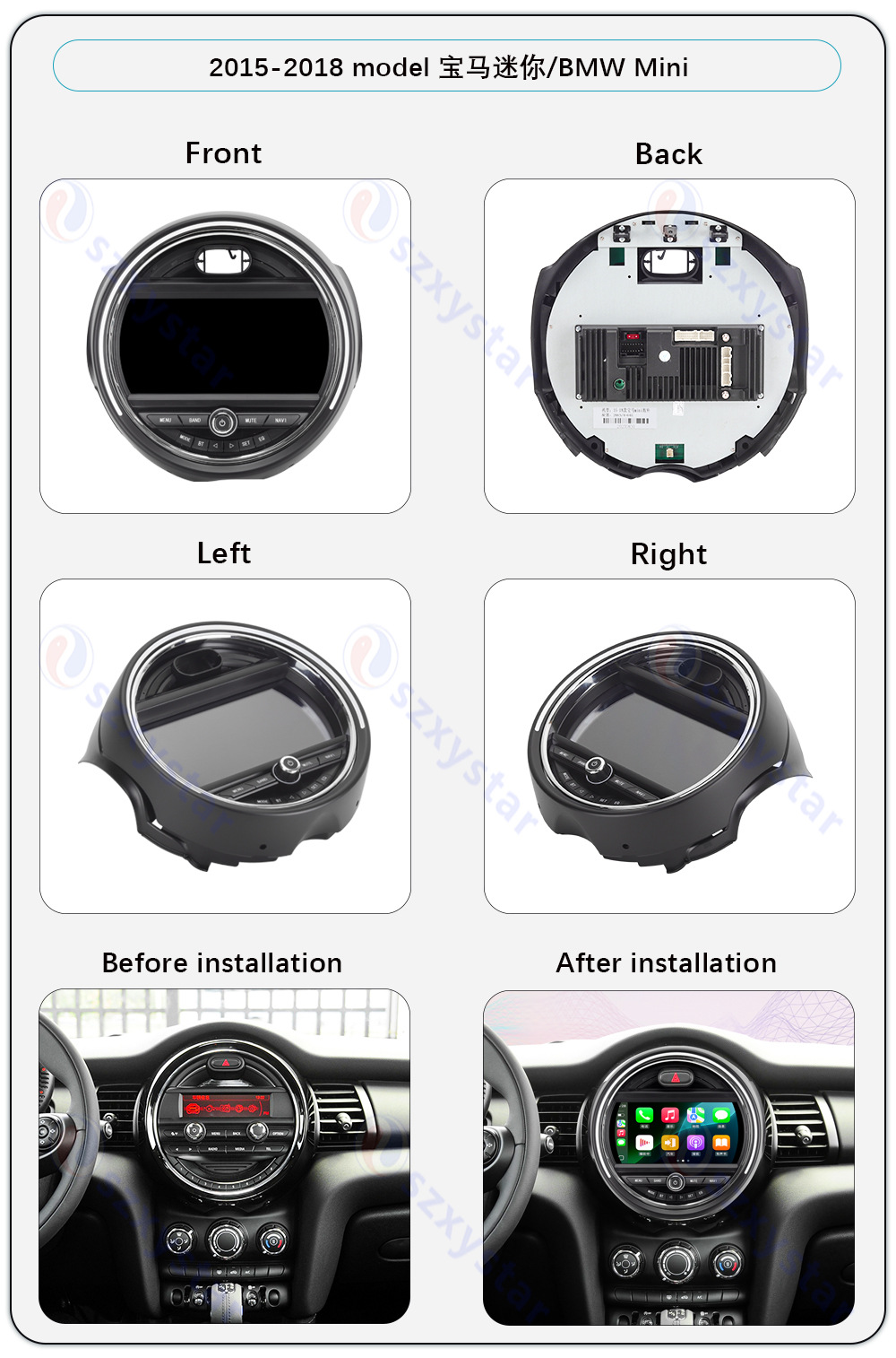 Suitable for 9-Inch 15-18 Model Bmw Mini Android Wireless Carplay Car Navigation 360 Panoramic All-In-One Machine