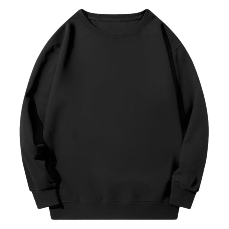 Pure cotton round neck sweater custom logo plus velvet pullover coat set team sportswear activity outfit to figure printing