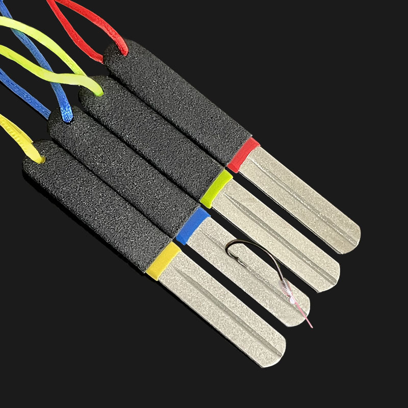 En stock suministro gancho de molienda de piedra diamante anzuelo archivo Dispositivo de gancho de molienda mango de doble color piedra de afilar Archivo de doble cara