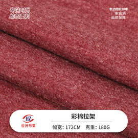 180g彩棉拉架 涤人棉氨纶TR弹力拉架汗布 针织面料T恤面料