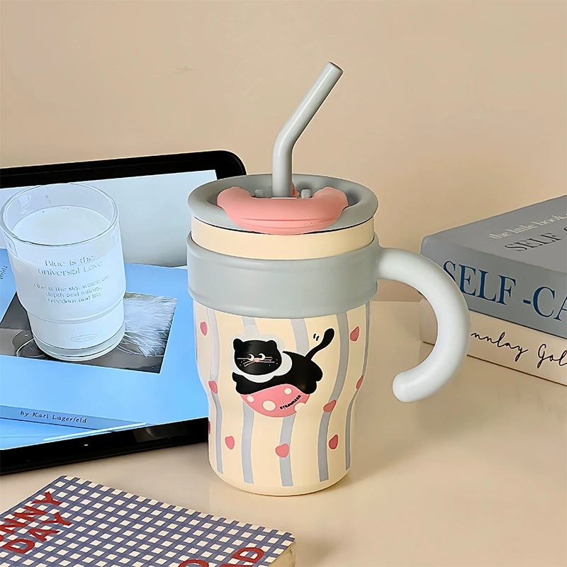 Новая интернет-знаменитость Cup Bingba 700мл изоляционная чашка двойной напиток корейский стиль синий буквы фруктовый напиток молочная чашка