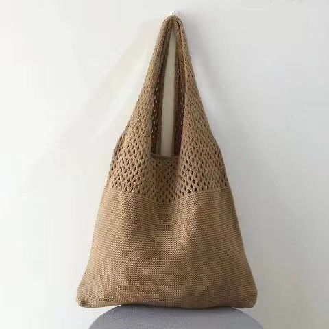 2022 verano nuevo estilo coreano bolsa de malla bolso de compras malla hueco bolsa de playa bolso de hombro de las mujeres