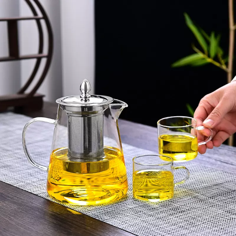 高硼硅可明火泡茶壶耐热玻璃茶水分离家用办公茶具高级感泡茶杯