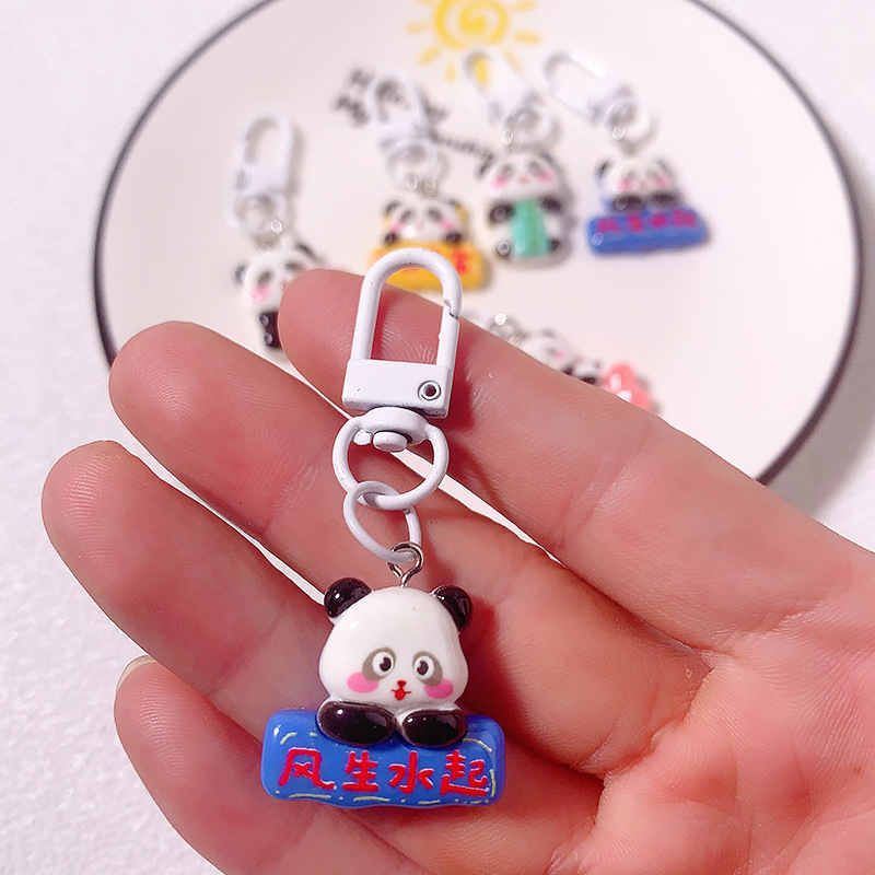 Caricatura rica panda llavero encantador inspirador escritura QMeng bolso colgante bolso de niña bolsa de regalo