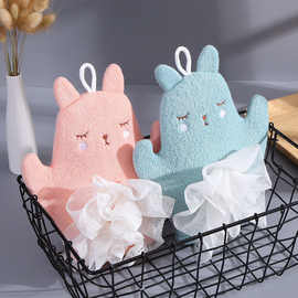 兔子搓澡巾新款搓泥手套家用双面搓背洗澡巾成人浴球搓澡代发