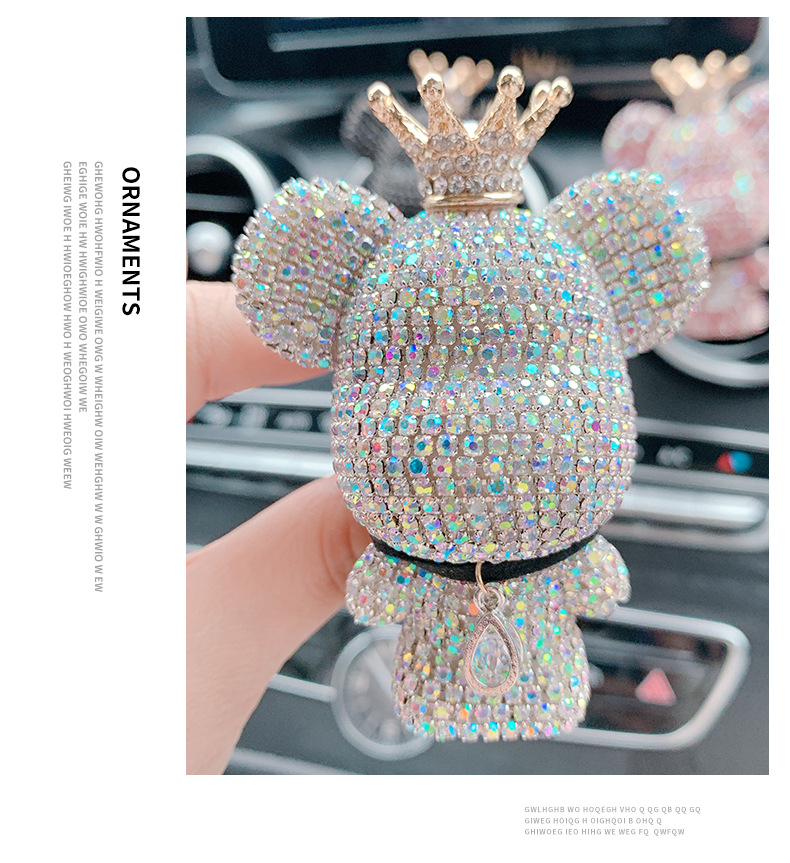 novo charme urso ambientador ornamentos criativo cristal diamante decoração tomada de ar carro aromaterapia acessórios