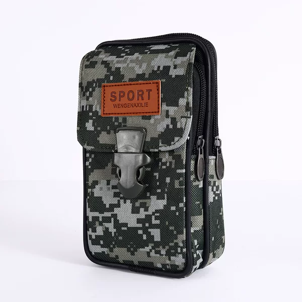 New 7inch Camouflage Mobile Phone Bag Multifunctional Durable Belt Mobile Phone Bag Horizontal and Vertical Waist Bag Manufacturer Wholesale