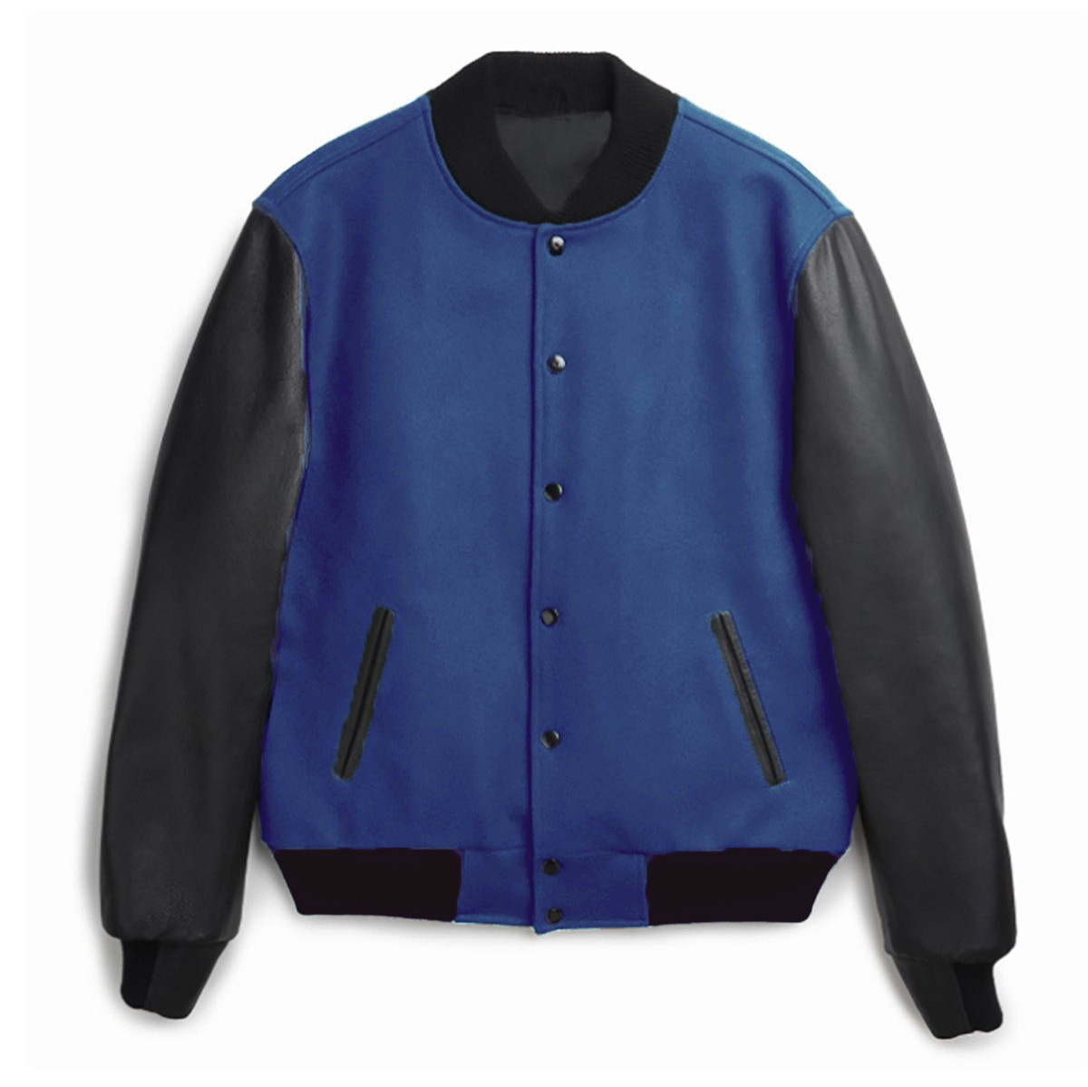 Spring and Autumn new men's PU leather sleeve patchwork flight single breasted woolen jacket_voghion.com