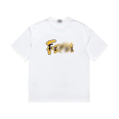 Fフェンジア 25SS 男女同型 重ね文字 小悪魔目 ロゴプリント 万能トレンド半袖Tシャツ