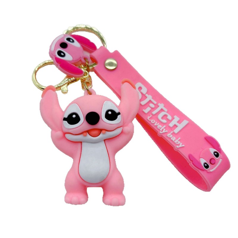 クロスボーダーのかわいいスティッチキーホルダー、シリコン製人形、リロ＆スティッチキーチェーン、ネットで話題の小物卸売|undefined