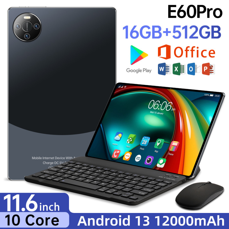 10.1inch Smart Tablet PC E60pro cross-border e-commerce high-definition display screen factory private model in stock for wholesale