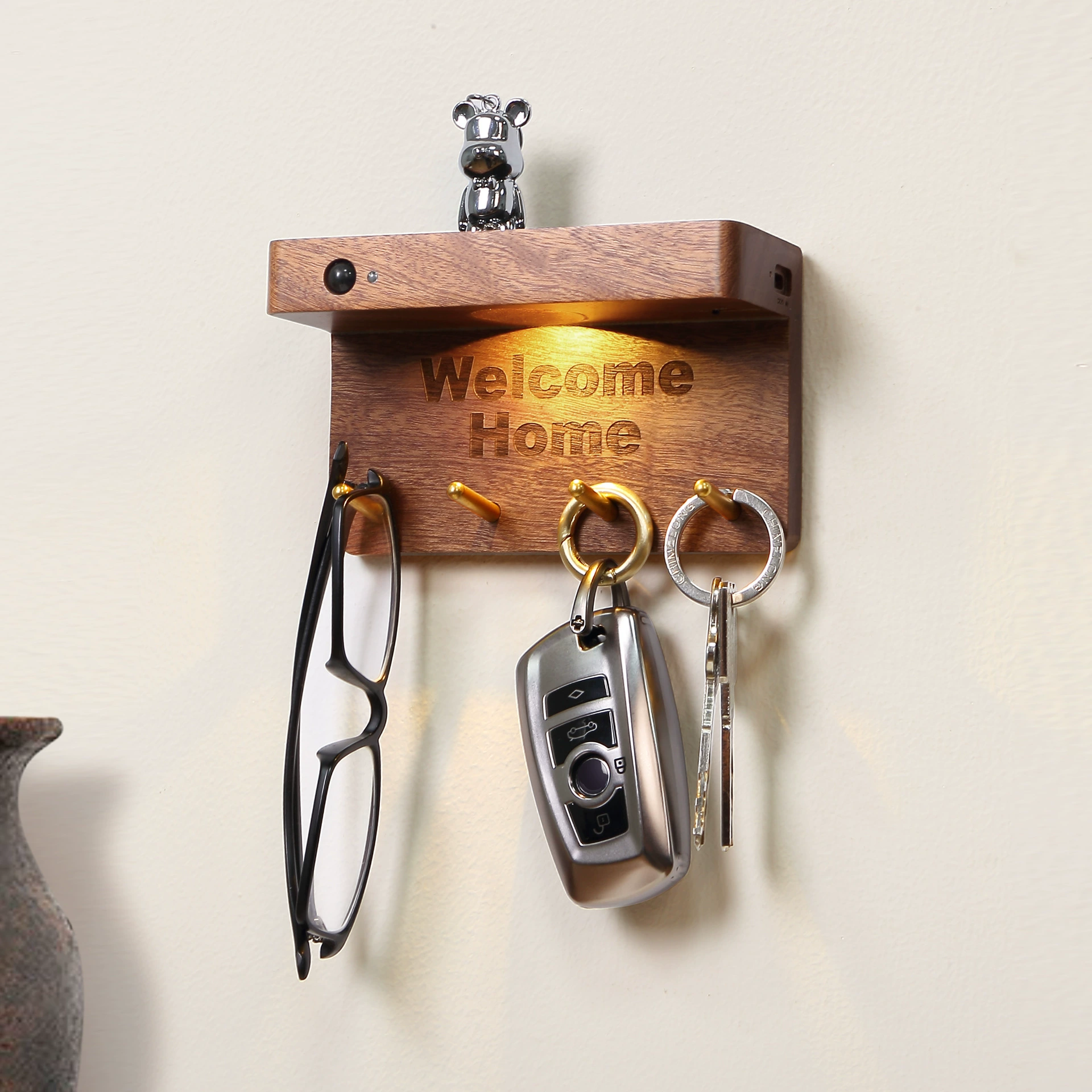 Хорошая домашняя садовая лампа датчик тела человека настенная лампа из цельного дерева ночная лампа